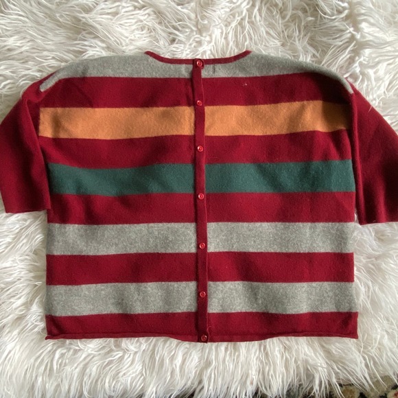 Design History Pure Cashmere Striped Crew Neck Boxy Sweater, Size S - Picture 3 of 5